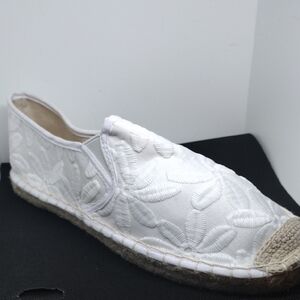 White Espadrille Slip-On Shoes
